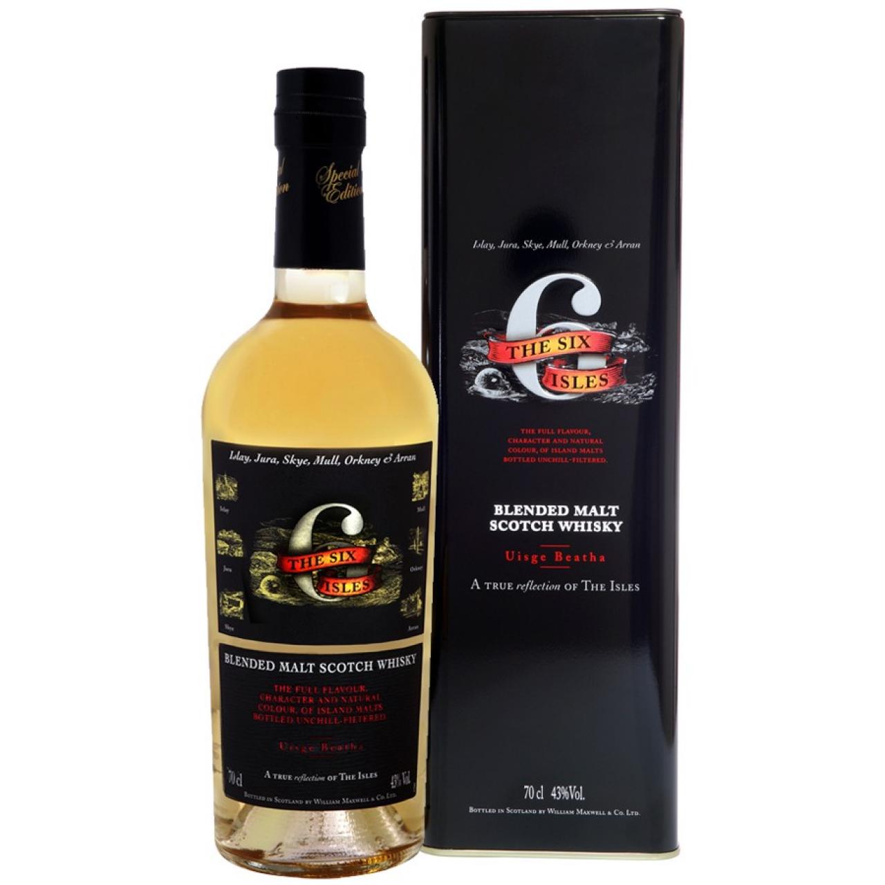 THE 6 ISLES BLENDED WHISKY 43% 70 CL